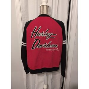 Harley Davidson Women's Red & Black Embroidered Full Zip Jacket Size 1X